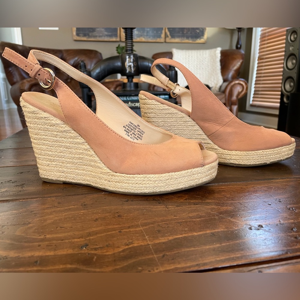 Nine West Forever Young Espadrille Sling Back Open Toe Wedges